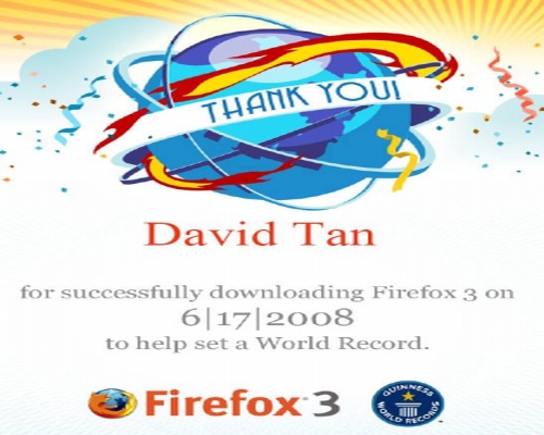 firefox 3 download world record certificate